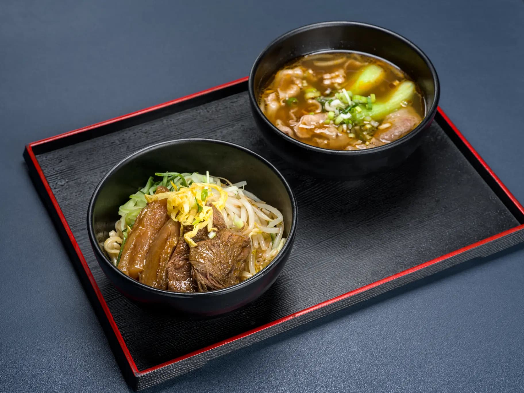 牛肉牛筋乾拌麵 + 肥牛片牛肉湯