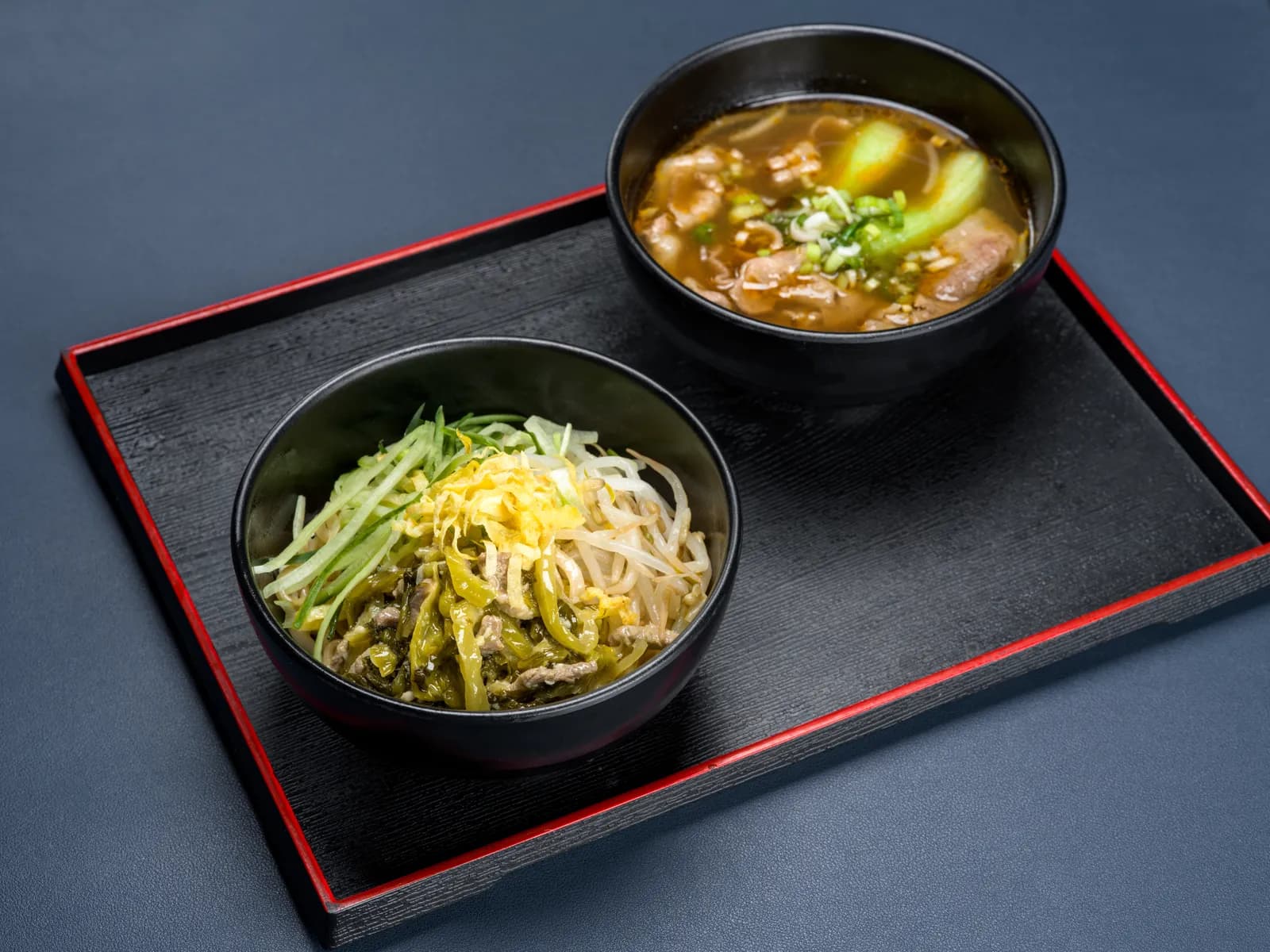 肉燥乾拌麵 + 肥牛片牛肉湯